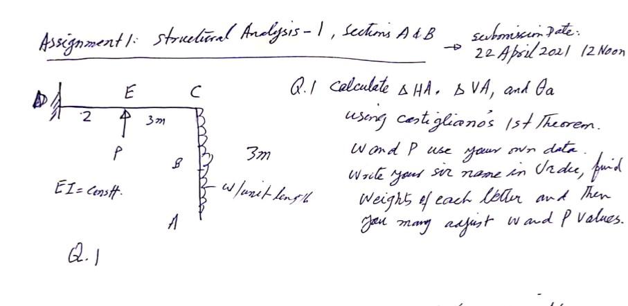 E C 2 P 37 Assignmentli Strielial Andlysis 1 Sections Adb Serbomission Date 22 April 2011 2 Noon Of Q 1 Calculate A 1