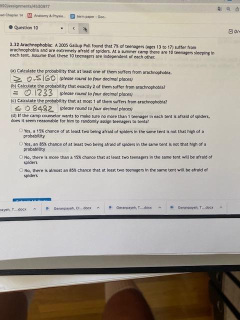 992 Assignments 4530977 Ad Chapter 14 M Anatomy Physio Question 10 Term Paper Goo 3 32 Arachnophobia A 2005 Gallup Po 1