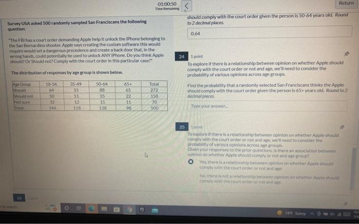 Survey Usa Asked 500 Randomly Sampled San Franciscans The Following Question The Fbi Has A Court Order Demanding Apple 1