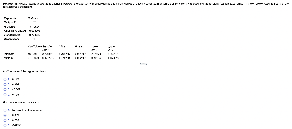 Regression A Coach Wants To See The Relationship Between The Statistics Of Practice Games And Official Games Of A Local 1
