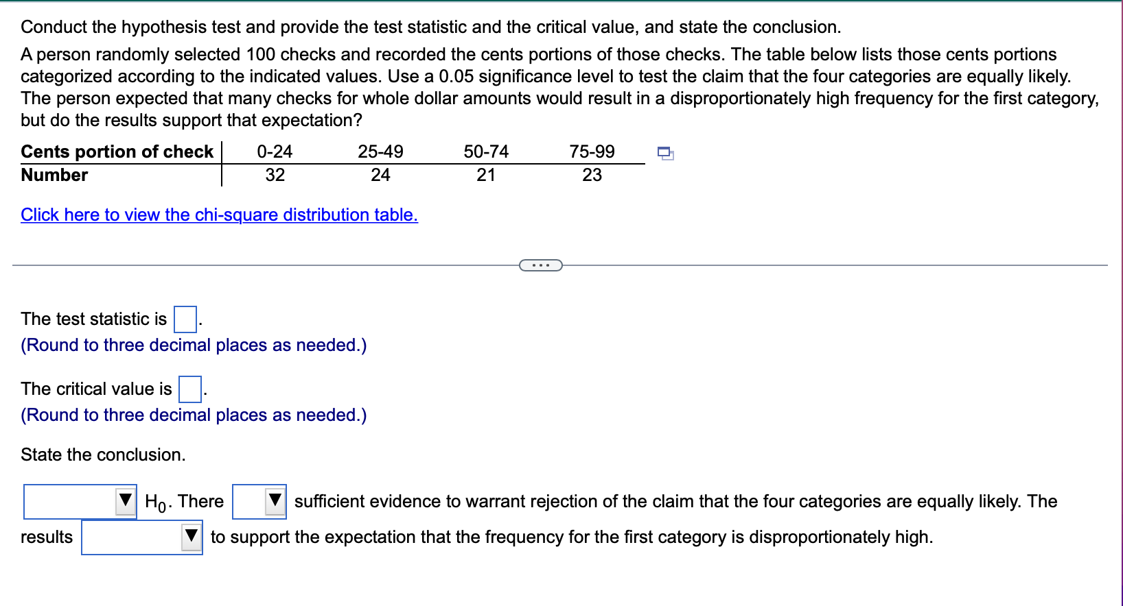 Conduct The Hypothesis Test And Provide The Test Statistic And The Critical Value And State The Conclusion A Person Ra 1