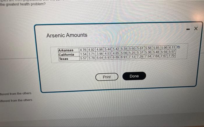 Test Math 1p98 Final Exam Spring 2022 The Accompanying Table Gives Amounts Of Arsenic In Samples Of Brown Rice From T 5