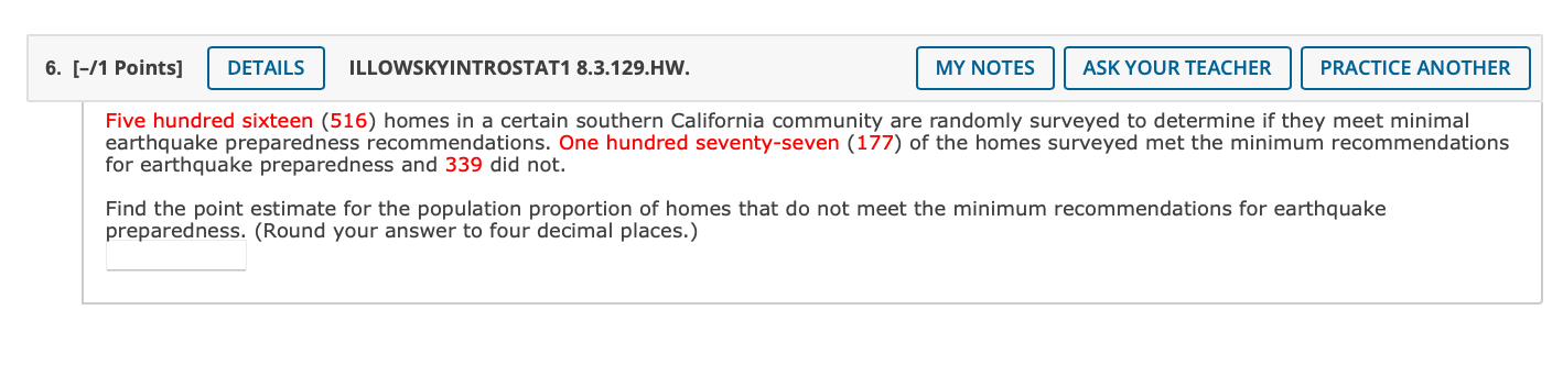 6 1 Points Details Illowskyintrostat1 8 3 129 Hw Five Hundred Sixteen 516 Homes In A Certain Southern California 1
