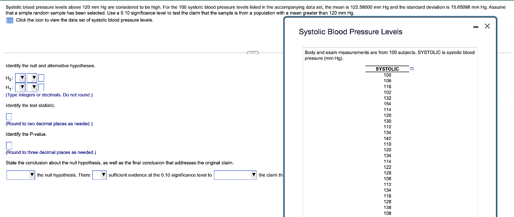 Systolic Blood Pressure Levels Above 120 Mm Hg Are Considered To Be High For The 100 Systolic Blood Pressure Levels Lis 1