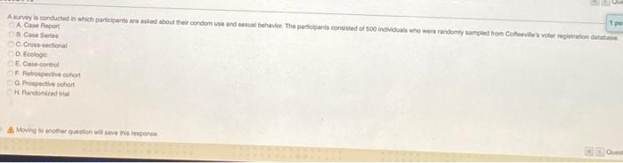 1 Po A Survey Is Conducted In Which Participants Are Asked About Their Condom Use And Sexual Behavior The Participants 1