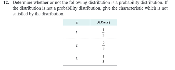 12 Determine Whether Or Not The Following Distribution Is A Probability Distribution If The Distribution Is Not A Prob 1
