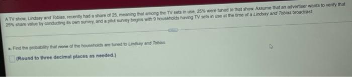 Atv Show Lindsay And Tobias Recently Had A Share Of 25 Meaning That Among The Tv Sets In Use 25 Were Tuned To That 1