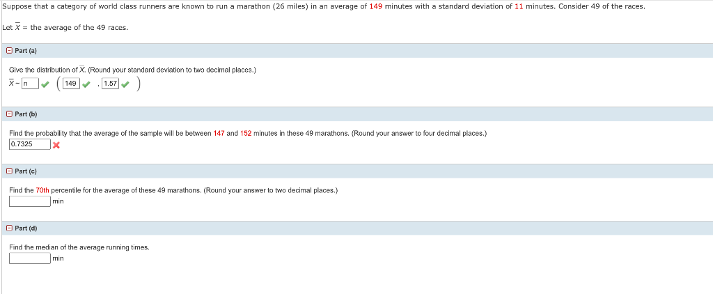 Suppose That A Category Of World Class Runners Are Known To Run A Marathon 26 Miles In An Average Of 149 Minutes With 1