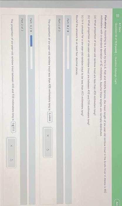 6 1 Quiz Question 18 Of 19 1 Point Question Attempt 1 Of 1 Fish Story According To A Report By The U S Fish And W 1