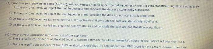 10 Points Details Bbunderstat128 2 017 Let X Be A Random Variable That Represents Red Blood Cell Count Rbc In Mill 4