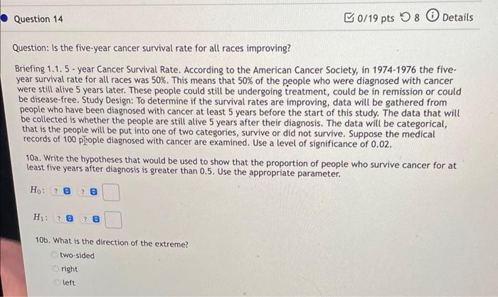 Question 14 Question Is The Five Year Cancer Survival Rate For All Races Improving Briefing 1 1 5 Year Cancer Survival 1