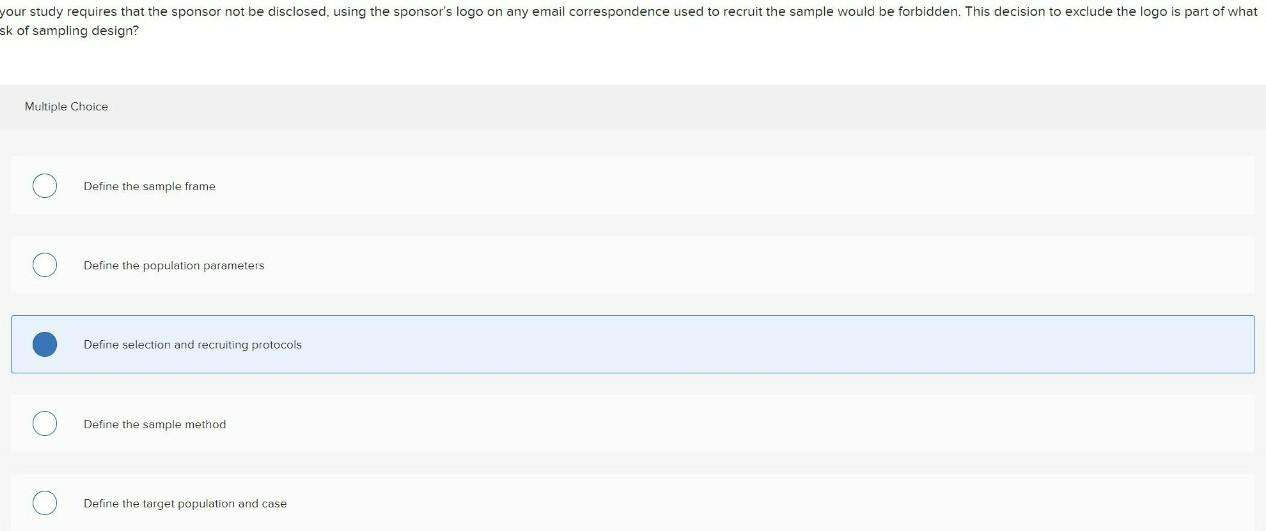 Your Study Requires That The Sponsor Not Be Disclosed Using The Sponsor S Logo On Any Email Correspondence Used To Recr 1