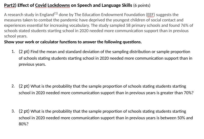 Part2 Effect Of Covid Lockdowns On Speech And Language Skills 6 Points A Research Study In England Done By The Ed 1