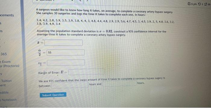 Acements 5 25 365 Exam Or Proctorio Tuition Sent Edible S Notebook Tack A Surgeon Would Like To Know How Long It Takes 1