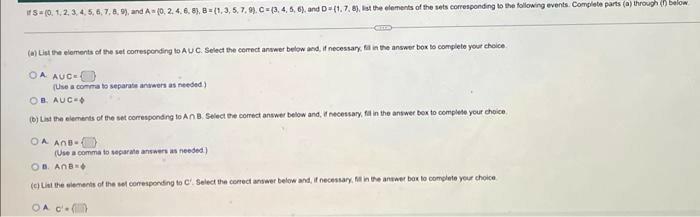 5 0 1 2 3 4 5 6 7 8 9 And A 0 2 4 6 8 B 1 3 5 7 9 C 3 4 5 6 And D 1 7 8 List The 1