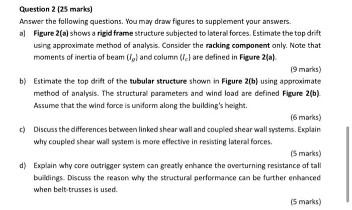 Question 2 25 Marks Answer The Following Questions You May Draw Figures To Supplement Your Answers A Figure 2 A Sh 1