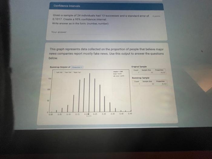 Confidence Intervals Given A Sample Of 24 Individuals Had 13 Successes And A Standard Error Of 0 1017 Create A 95 Conf 1