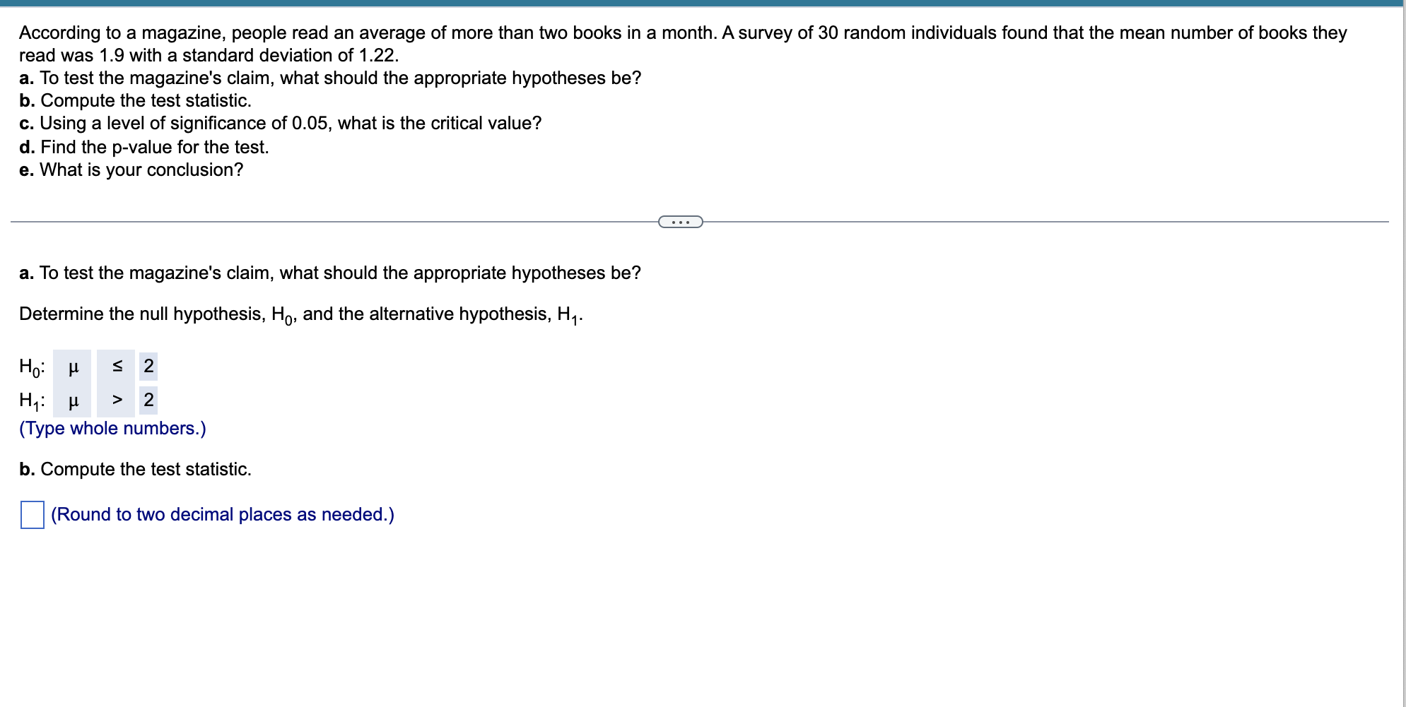 According To A Magazine People Read An Average Of More Than Two Books In A Month A Survey Of 30 Random Individuals Fou 1