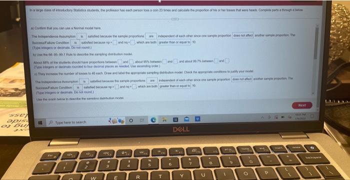 Ssc Api 03 Bu 26 As A Large Class Of Introductory Statistics Students The Professor Has Each Person Toss A Coin 23 Tim 1