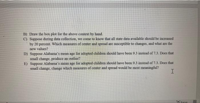 Table Two Provides The Average Age Of Adopted Children Among Various States Use The Proper Visual To Comment On The Sha 2