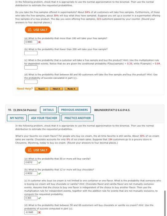 In The Following Problem Check That It Is Appropriate To Use The Normal Approximation To The Binomial Then Use The Nor 1