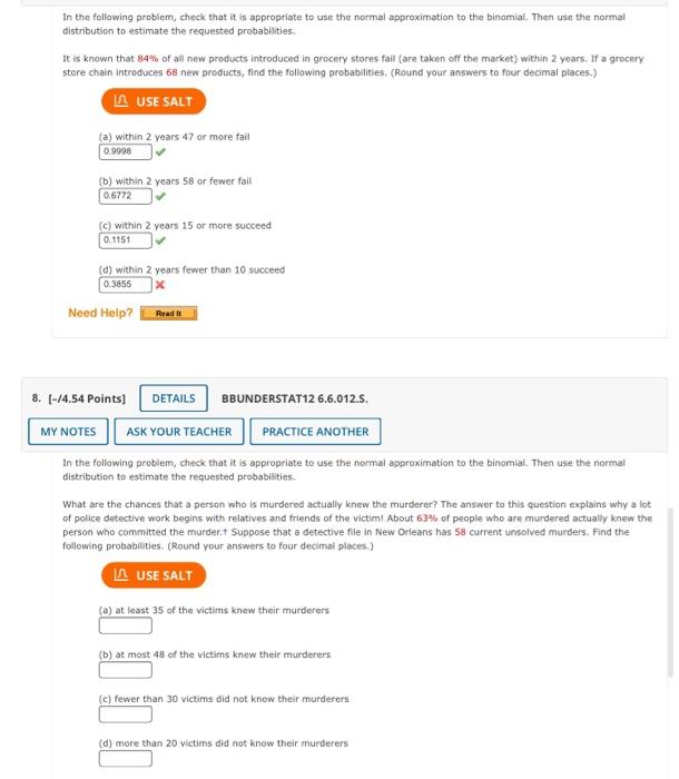 In The Following Problem Check That It Is Appropriate To Use The Normal Approximation To The Binomial Then Use The Nor 1