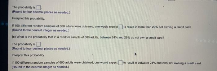 According To A Survey In A Country 26 Of Adults Do Not Own A Credit Card Suppose A Simple Random S It Card Suppose 3