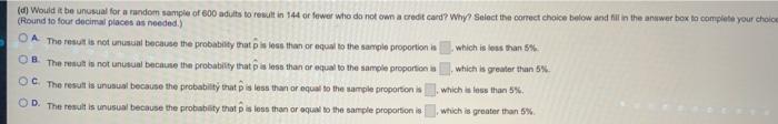 According To A Survey In A Country 26 Of Adults Do Not Own A Credit Card Suppose A Simple Random S It Card Suppose 4