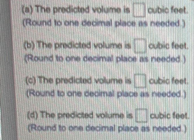 The Volume In Cubic Feet Of A Black Cherry Tree Can Be Modeled By The Equation Y 51 5 0 3x 5 1x2 Where X Is The T 2