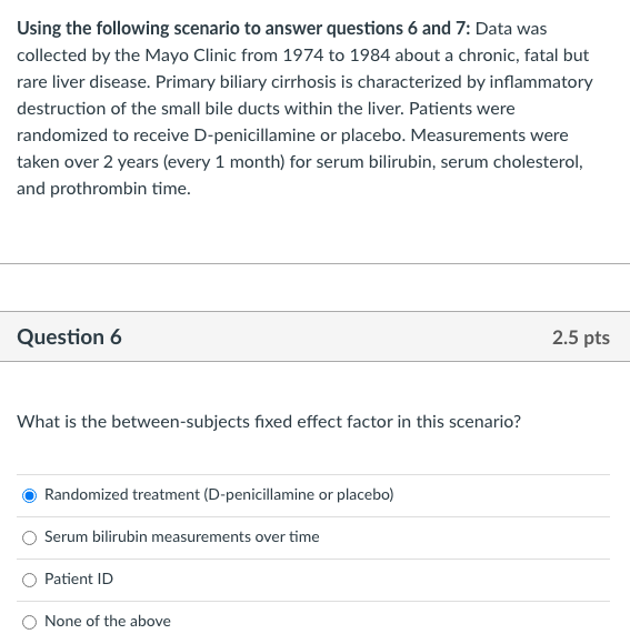 Using The Following Scenario To Answer Questions 6 And 7 Data Was Collected By The Mayo Clinic From 1974 To 1984 About 1