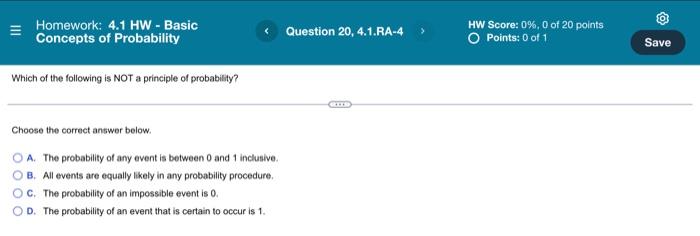 Homework 4 1 Hw Basic Concepts Of Probability Question 1 4 1 1 Part 1 Of 2 What Is The Value Of P A P A Round 25