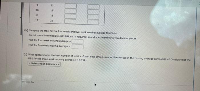 Refer To The Gasoline Sales Time Series Data In The Given Table Week 1 2 3 4 5 6 7 8 9 10 11 12 A Compute Four Week A 3