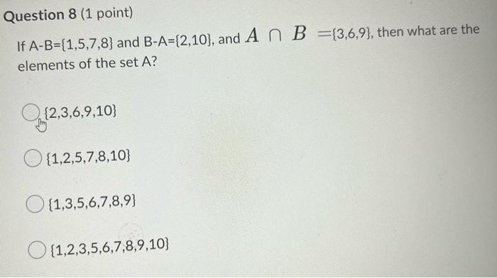 If Acb Then What Can We Say About Aub Oanb 0 Oaub B Oaub A Oaub 0 Que If A B A Then What Can We Say About An B Oanb 6