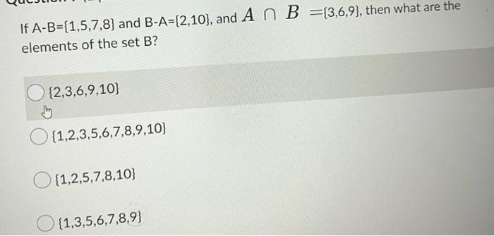 If Acb Then What Can We Say About Aub Oanb 0 Oaub B Oaub A Oaub 0 Que If A B A Then What Can We Say About An B Oanb 7