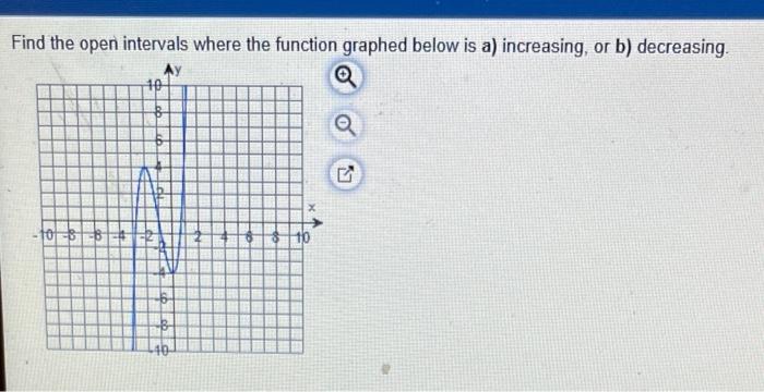 Find The Open Intervals Where The Function Graphed Below Is A Increasing Or B Decreasing Q 10 B 101 8842 10 S 1