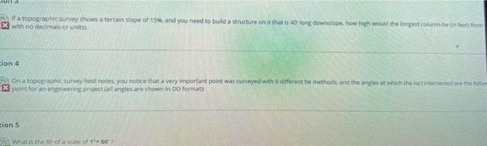 Questions If A Topographic Survey Shows A Terrain Slope Of 154 And You Need To Build A Structure On It That Is 40 Long 4
