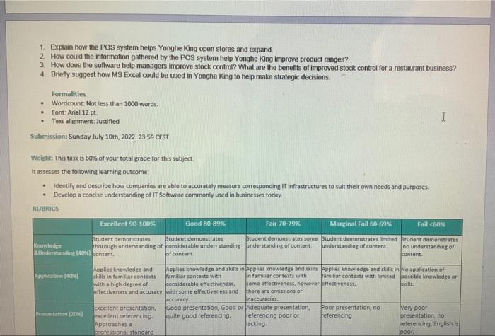 Task This Is An Individual Task Read The Case And Answer The 4 Questions At The End Fast Food Chain Yonghe King Upgrad 3
