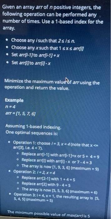 Given An Array Arr Of N Positive Integers The Following Operation Can Be Performed Any Number Of Times Use A 1 Based I 1