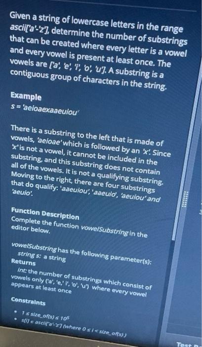 Given A String Of Lowercase Letters In The Range Ascii A Z Determine The Number Of Substrings That Can Be Created 1