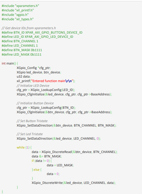 Can Someone Help Me I M Stuck I M Using A Zybo Z7 Vivado Block Diagrams And Vivits Platform On A C Language Source 1