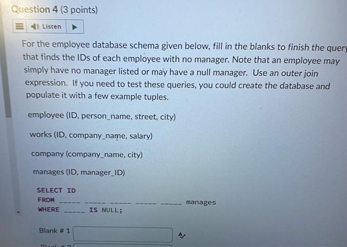Question 19 1 Point 4 Listen Complete The Following Join Operation To Find The Set Of C Taken Select Name Course Id 6