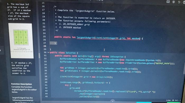 Eta Can T Read The Text Switch Theme 3 Largest Sub Grid Given A Square Grid Of Integers And An Integer Value Maxsum 4
