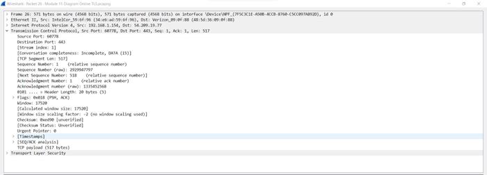 Look For The Tlsv1 2 Traffic You Can Click On The Protocol Column Heading To Sort The Packets By Protocol You Should B 2