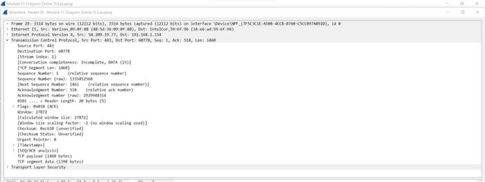 Look For The Tlsv1 2 Traffic You Can Click On The Protocol Column Heading To Sort The Packets By Protocol You Should B 3