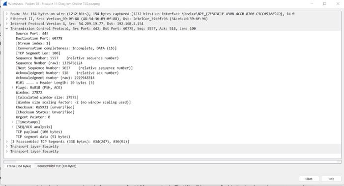 Look For The Tlsv1 2 Traffic You Can Click On The Protocol Column Heading To Sort The Packets By Protocol You Should B 4