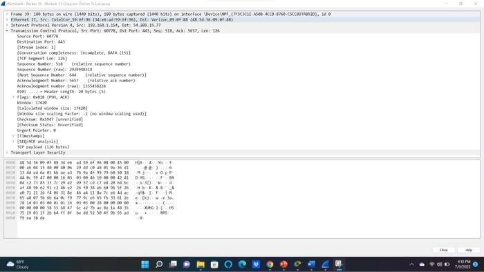 Look For The Tlsv1 2 Traffic You Can Click On The Protocol Column Heading To Sort The Packets By Protocol You Should B 5