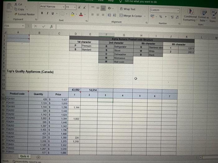 In E16 Use The Product Code Breakdown Provided At The Top Of The Worksheet As A Guide To Create Appropriate Nested Func 2