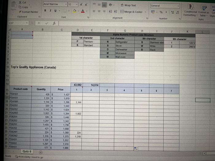 4 Points In J16 Use The Product Code Breakdown Provided At The Top Of The Worksheet As A Guide To Create Appropriate Ne 2