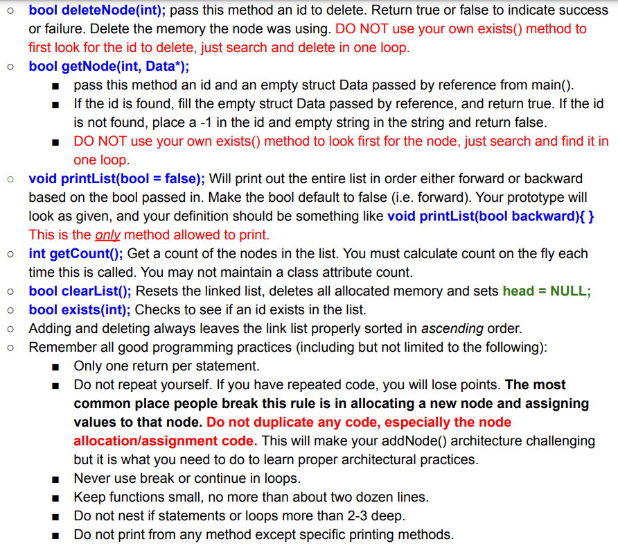 C Help With Linked Lists Please Need Help Rewriting Linked Lists Insructions And Specifications Are Below As Well As 2