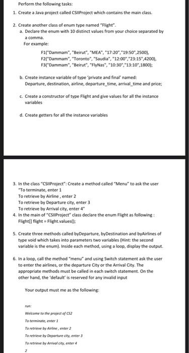 Perform The Following Tasks 1 Create A Java Project Called Csiiproject Which Contains The Main Class 2 Create Anothe 1